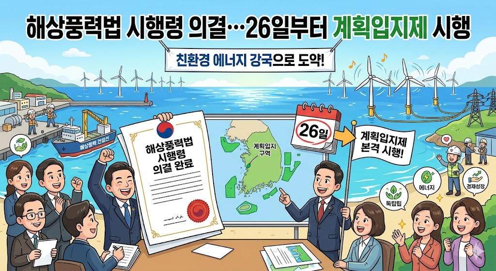 [인사이트] 해상풍력법 시행령 의결: ‘계획입지제’가 설계하는 대한민국 친환경 에너지 고속도로