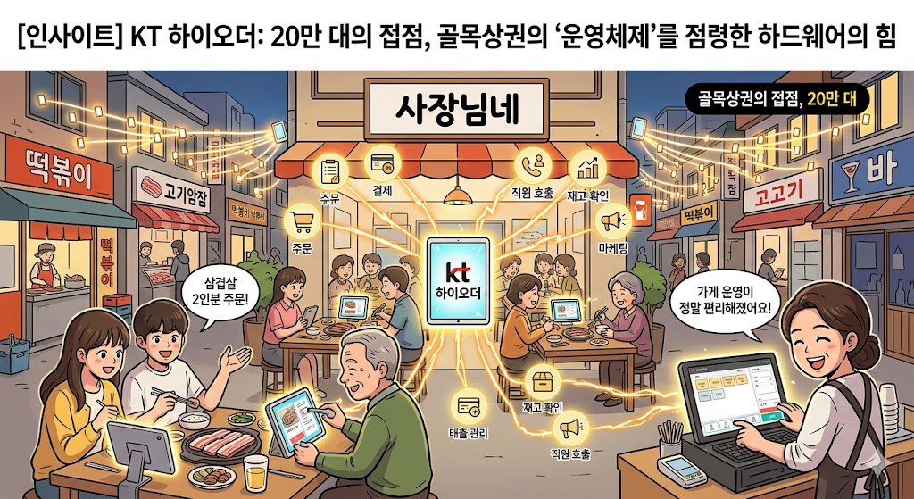 [인사이트] KT 하이오더: 20만 대의 접점, 골목상권의 ‘운영체제’를 점령한 하드웨어의 힘