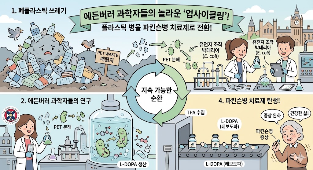 [인사이트] 플라스틱의 연금술: 에든버러 대학교, 폐기물을 파킨슨병 치료제로 바꾸다