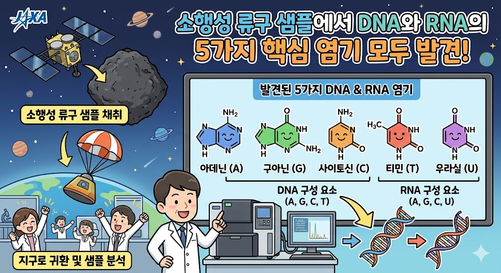 [인사이트] 소행성 류구에서 발견된 생명의 설계도: ‘5대 핵염기’가 바꿀 인류의 역사