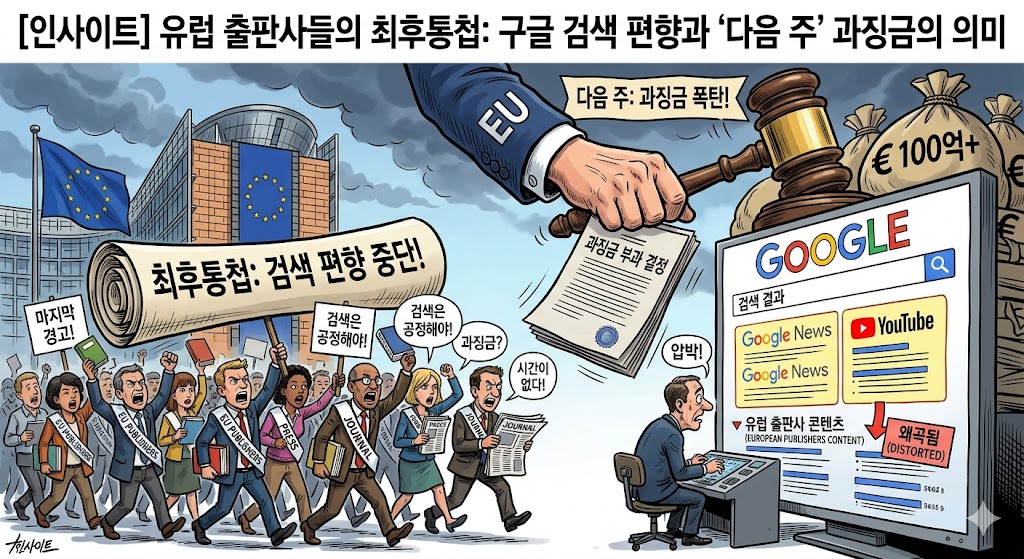 [인사이트] 유럽 출판사들의 최후통첩: 구글 검색 편향과 ‘다음 주’ 과징금의 의미
